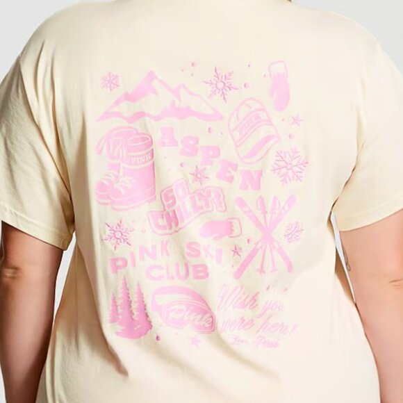 PINK Victoria's Secret Cotton Winter Tee Shirt - NWT - Picture 2 of 6
